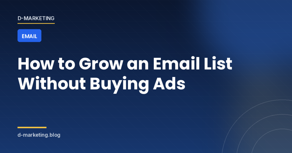 Email list growth through a lead magnet and signup form