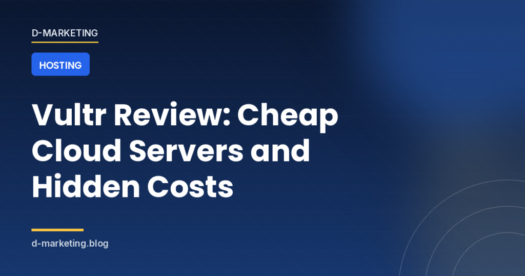 Vultr cloud server dashboard with instance pricing