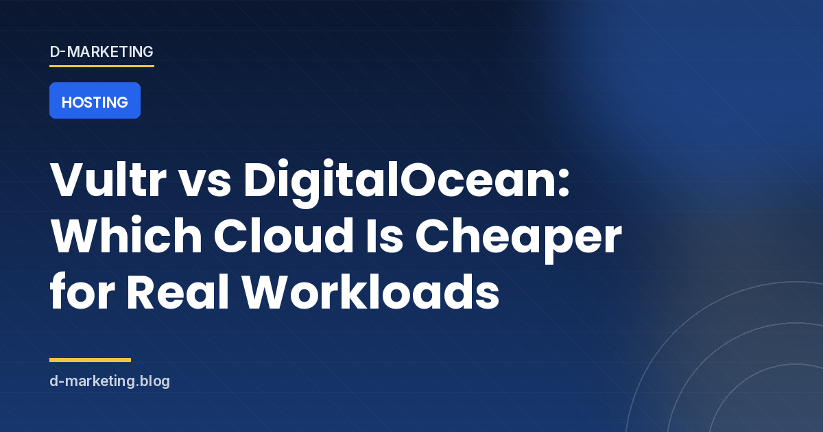 Cloud server pricing comparison between Vultr and DigitalOcean
