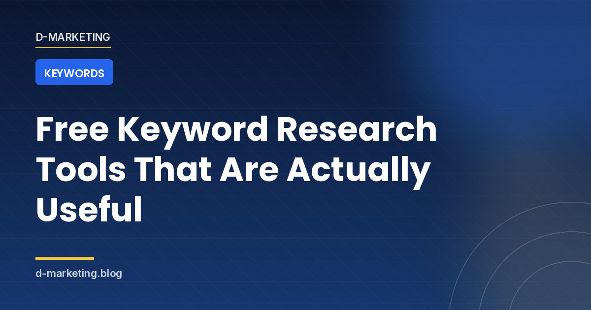 Free keyword research tools showing search volume