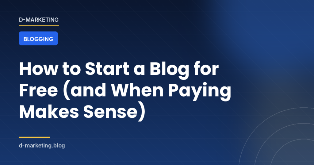 Setting up a blog on a free platform