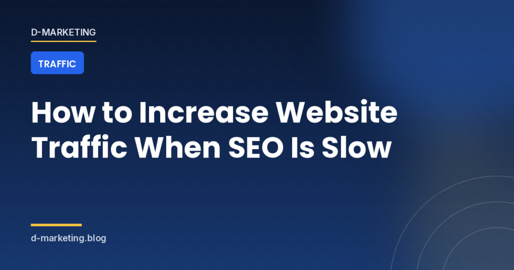 Website analytics showing traffic growth channels