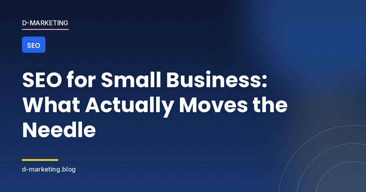 Small business owner reviewing local search results