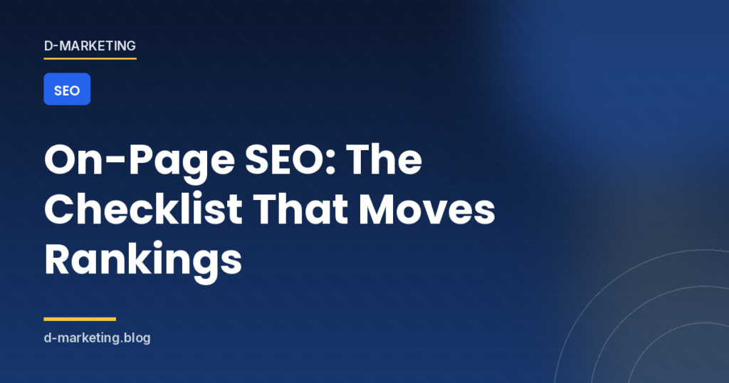 On-page SEO checklist applied to an article