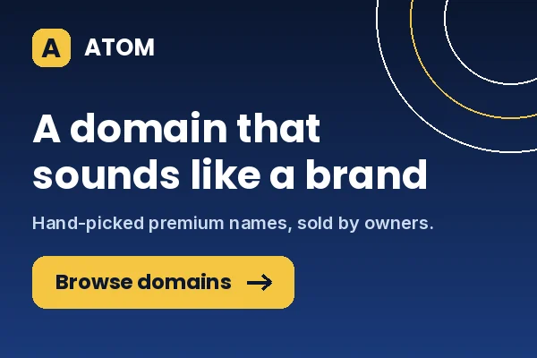 Atom — premium brandable domains