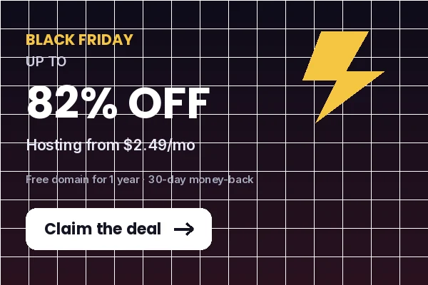 Hostinger Black Friday — up to 82% off