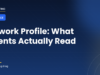 Upwork profile card showing the title, job success score and the opening lines of the overview